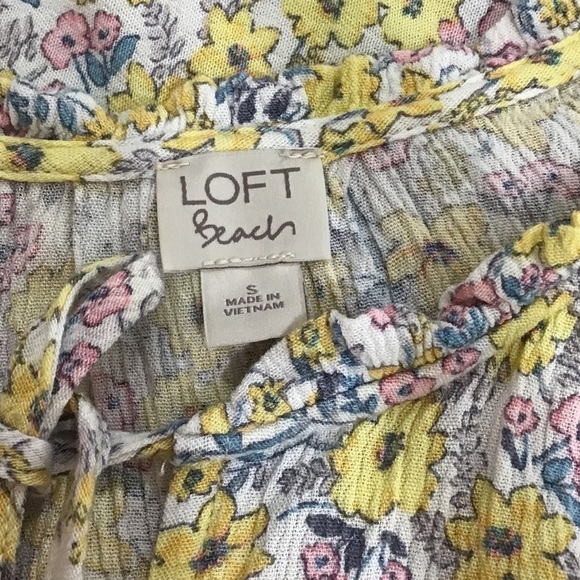 Loft Beach Peasant Boho Floral Tassel Tie Dress Cover Up Size Small - Picture 5 of 6